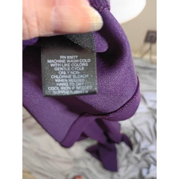 Liz Claiborne Dress Purple Sz 18 Flared Sleeves Office To Party - Picture 9 of 9